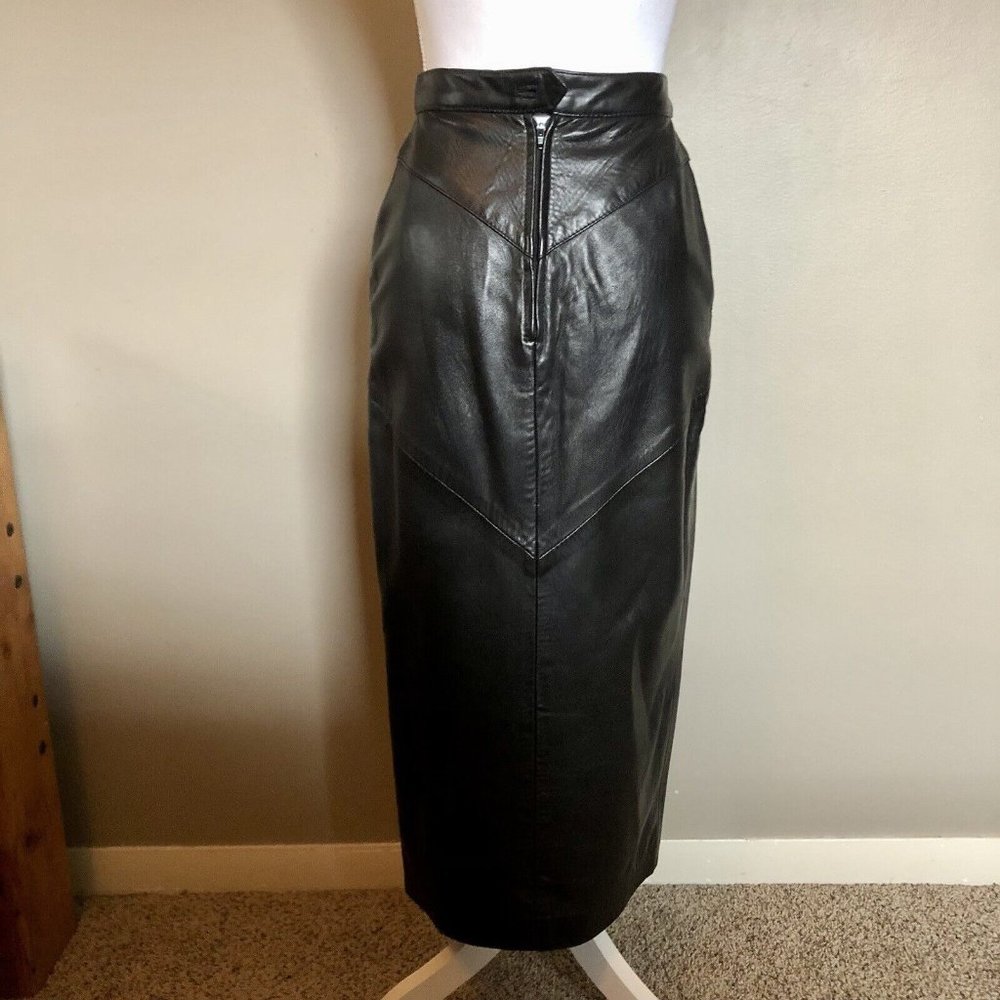 Siena Leather Skirt Womens 6 Used Black - Picture 15 of 16